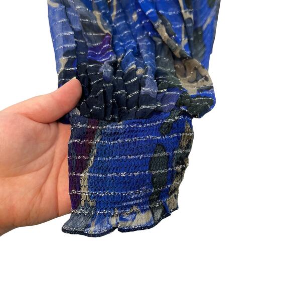 Anthropologie Bl-nk London Senta Top Floral Print Sequin Sheer Plus Size 1X - Picture 9 of 16